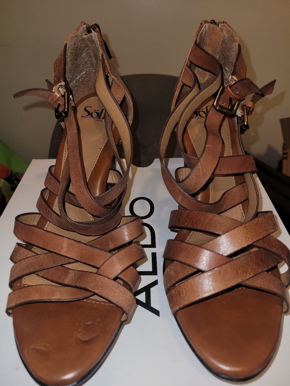 Brown Leather Strappy Sandals